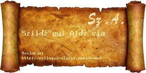 Szilágyi Alícia névjegykártya